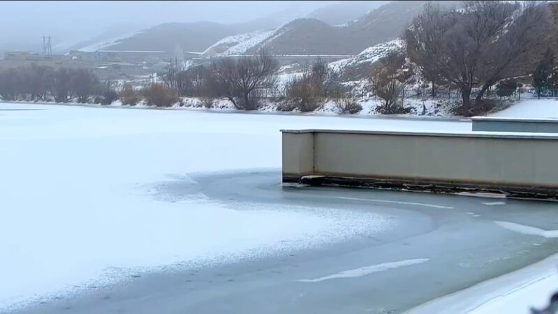 Arpaçay su anbarının səthi dondu - FOTO