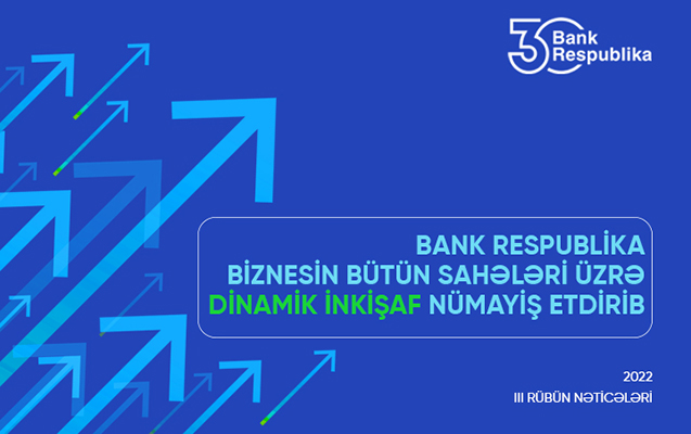 Bank Respublika biznesin bütün seqmentləri üzrə dinamik inkişaf edib