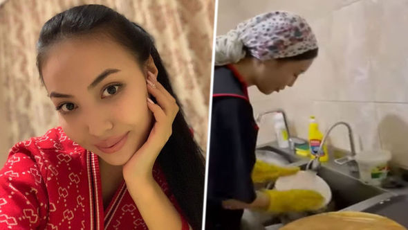"Miss Qazaxıstan" qabyuyan işləyir - FOTO/VİDEO