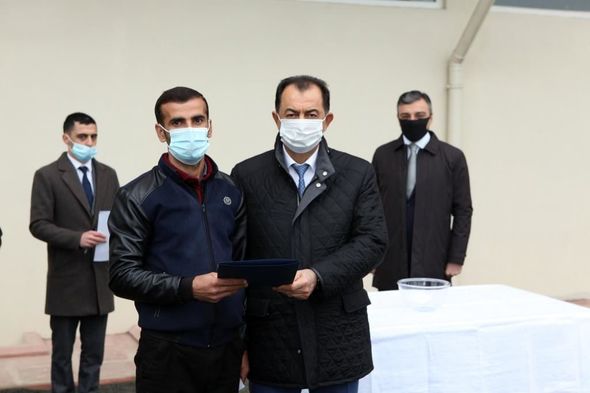 Daha üç rayonda şəhid və Qarabağ müharibəsi əlillərinə ev verildi - FOTO