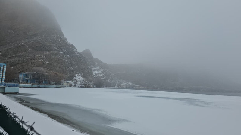 Arpaçay su anbarının səthi dondu - FOTO