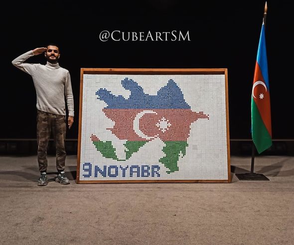 Kubik-rubiklə şəhidlərin rəsmini yaradan gənc: "Onların xatirəsinə sərgi keçirmək istərdim" - MÜSAHİBƏ + FOTO