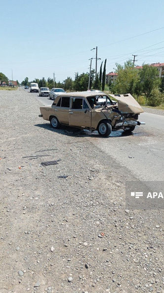 Ağcabədidə iki minik maşını toqquşdu, xəsarət alan var - FOTO
