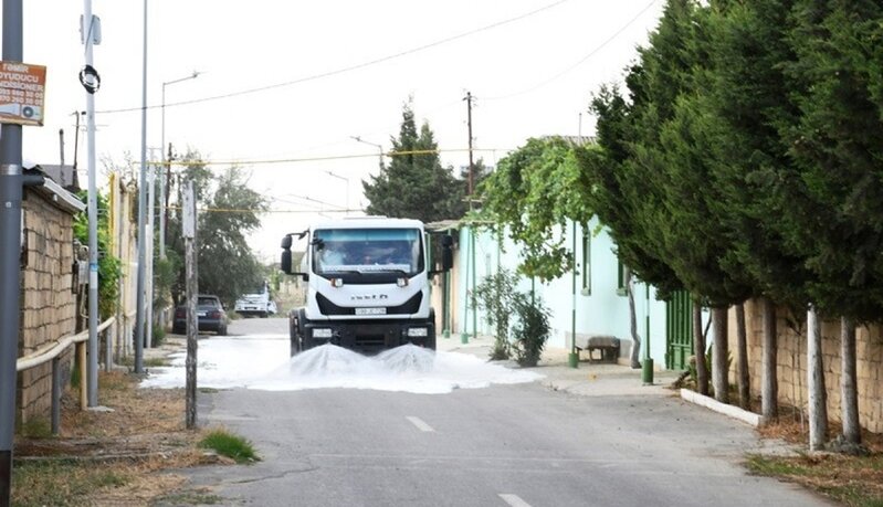 Bu gün Bakının 554 küçəsi yuyulub