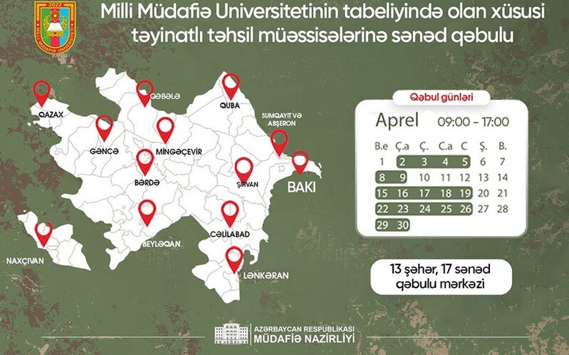 Xüsusi təyinatlı təhsil müəssisələrinə qəbul elan edildi