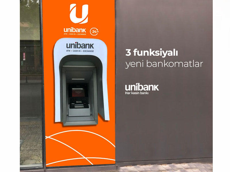 "Unibank"ın bütün bankomatları üçfunksiyalı oldu