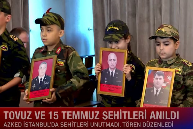 Tovuz şəhidləri ilə Türkiyədə dövlət çevrilişinə cəhd zamanı həlak olanların xatirəsi birgə anılıb - VİDEO