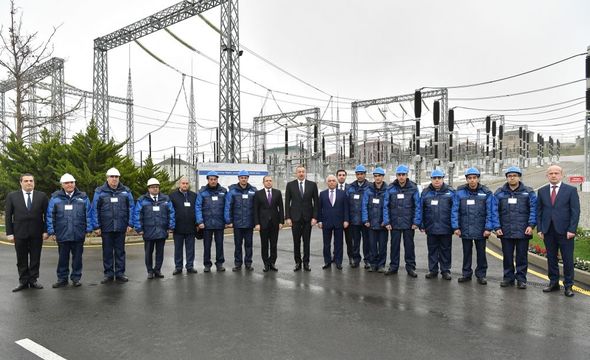 İlham Əliyev "Müşfiq" yarımstansiyasının istifadəyə verilmə mərasimində - FOTO