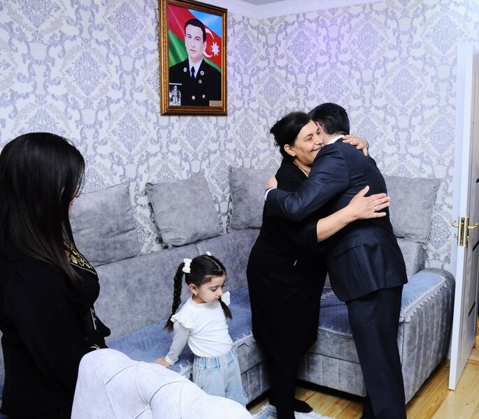 Naftalanda Şəhid ailələri ilə birgə Novruz tonqalı yandırılıb - FOTOLAR