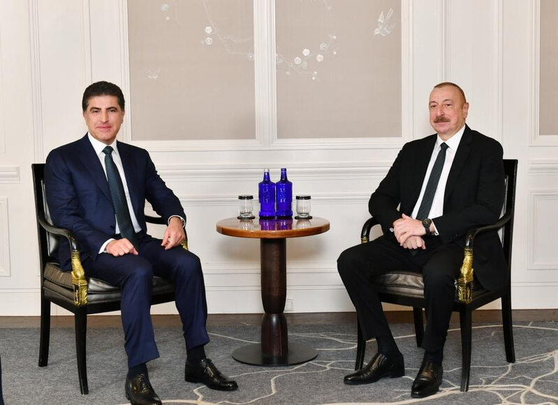 İlham Əliyev İraq Kürdüstan Regional Hökumətinin başçısı ilə görüşdü - FOTO