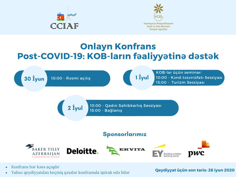 "Post-pandemiya: KOB-ların fəaliyyətinin bərpasına dəstək" mövzusunda onlayn konfrans keçiriləcək