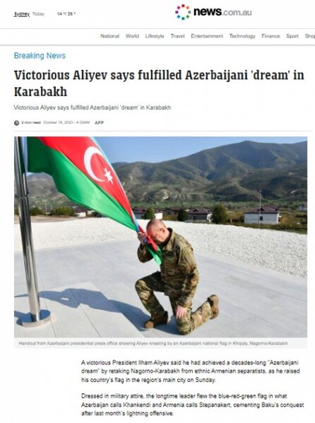 Prezidentin Xankəndidə bayrağımızı ucaltması xarici KİV-də - FOTOLAR