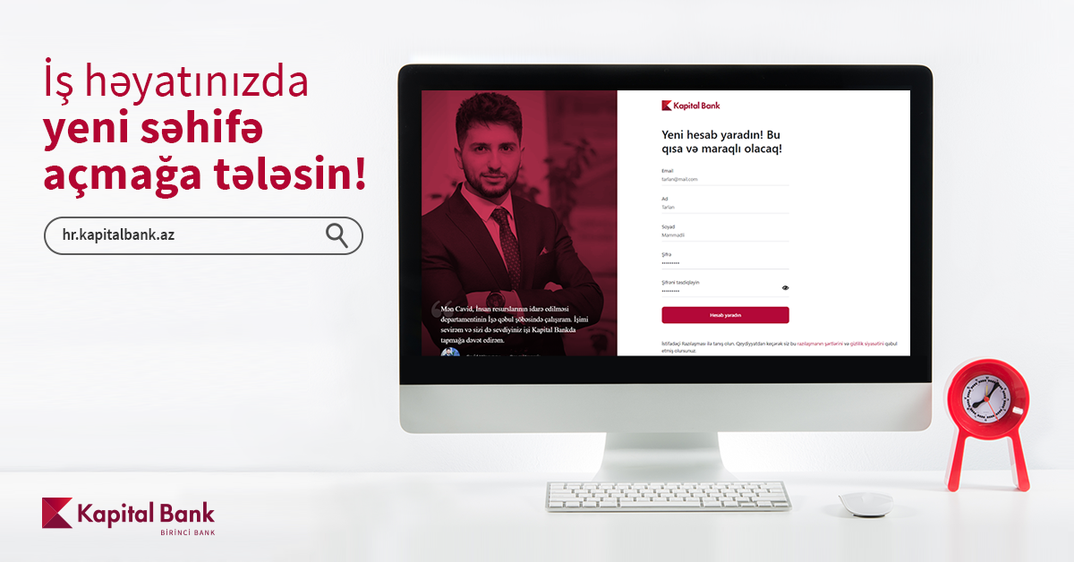 Kapital Bank-da işləmək istəyənlər üçün yeni portal yaradıldı