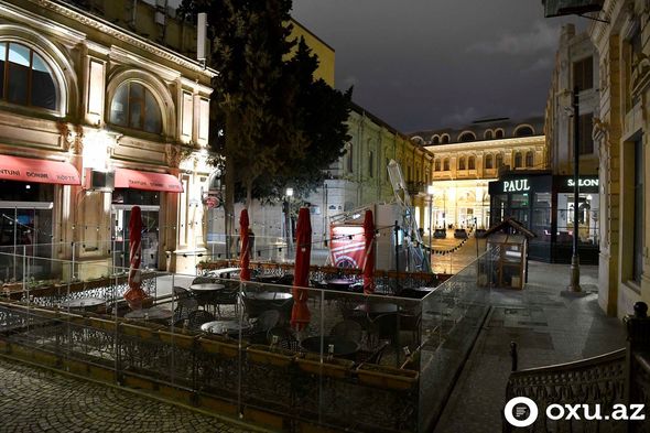 Xüsusi rejim qərarından sonra səssiz Bakı gecəsi - FOTOREPORTAJ