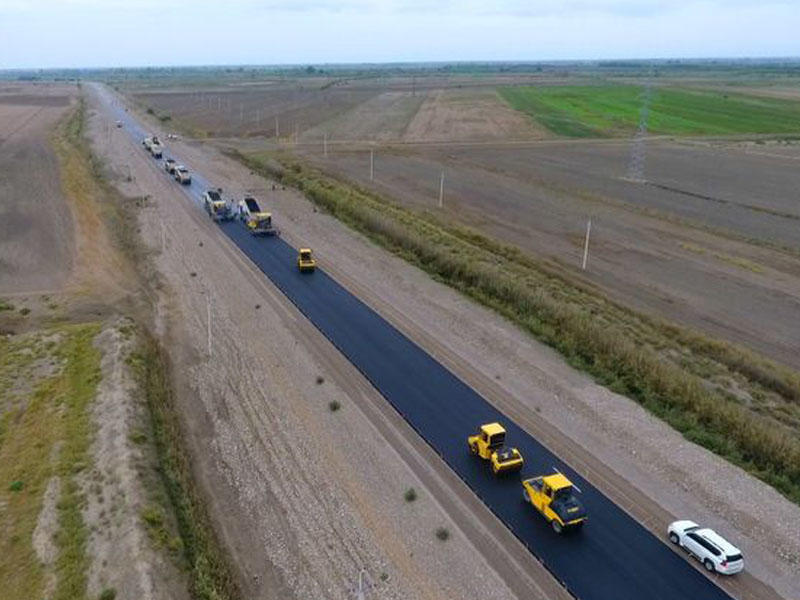 Ucar-Zərdab-Ağcabədi avtomobil yolunun tikintisi yekunlaşır - FOTO