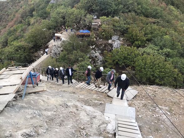 V-VI əsrlərə aid "Çıraqqala" abidəsində bərpa işləri davam etdirilir - FOTO