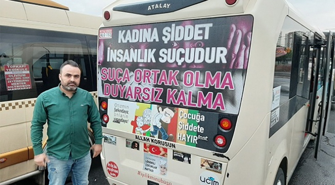 Avtobusunu "Instagram" səhifəsinə çevirdi - VİDEO