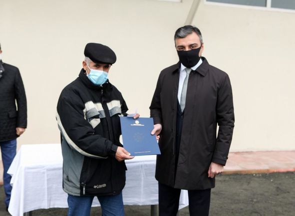 Daha üç rayonda şəhid və Qarabağ müharibəsi əlillərinə ev verildi - FOTO