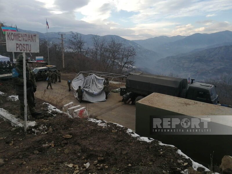 Rusiya sülhməramlıları aksiya keçirilən ərazidə çadırlar qurur