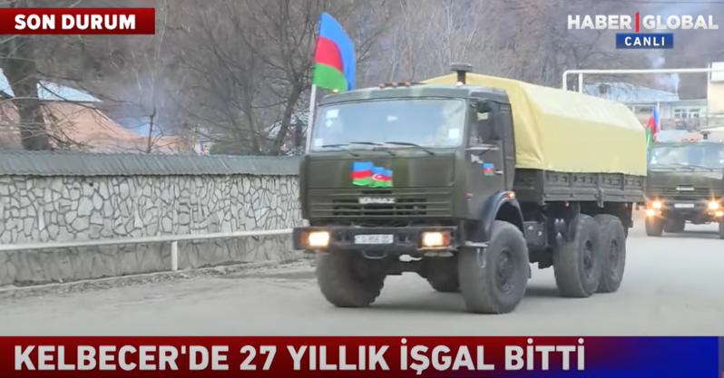 Azərbaycan ordusunun Kəlbəcərə daxil olması "Haber Global"da - VİDEO