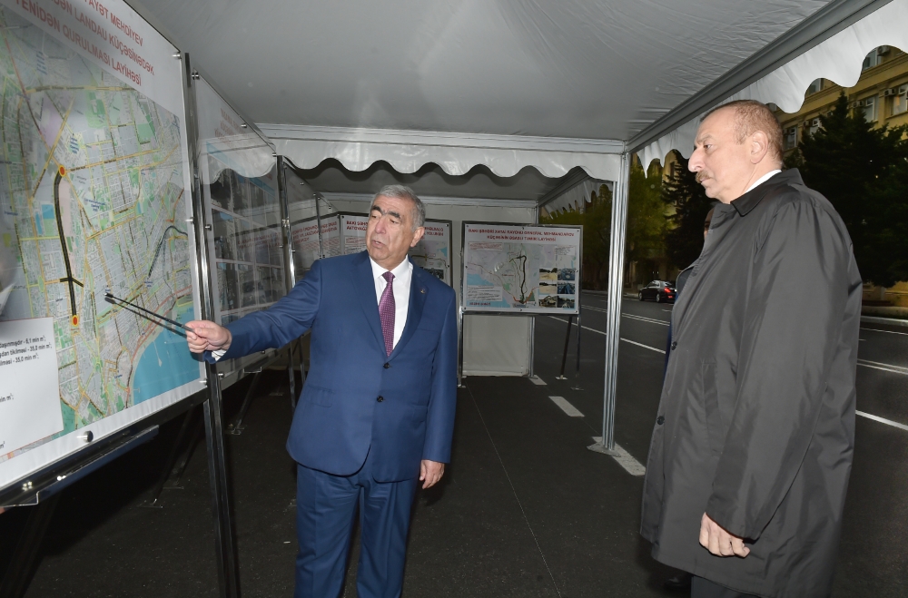 Prezident Tbilisi prospektində görülən işlərlə tanış olub - YENİLƏNİB + FOTO