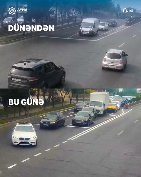 Bakıda yeni hərəkət zolağı yaradılıb - FOTO