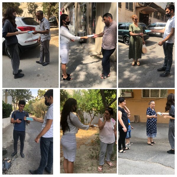 Binəqədi rayonunda əhaliyə tibbi maskalar paylanılır - FOTOLAR