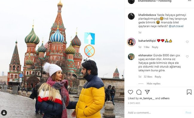"Yazda İtalyaya getməyi planlaşdırmışdıq...İndi heç "Tarqovı"ya gedə bilmirik"