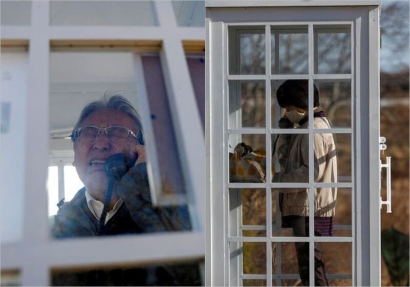 Ölən əzizləri ilə "danışmaq" üçün telefon köşkü tikdilər - FOTO