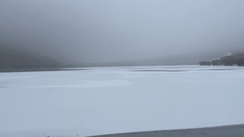 Arpaçay su anbarının səthi dondu - FOTO
