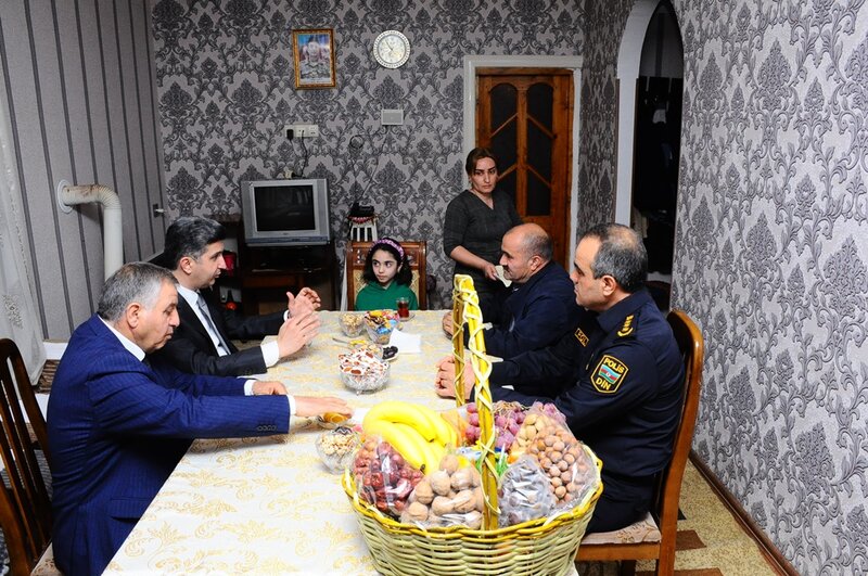 Naftalanda Şəhid ailələri ilə birgə Novruz tonqalı yandırılıb - FOTOLAR