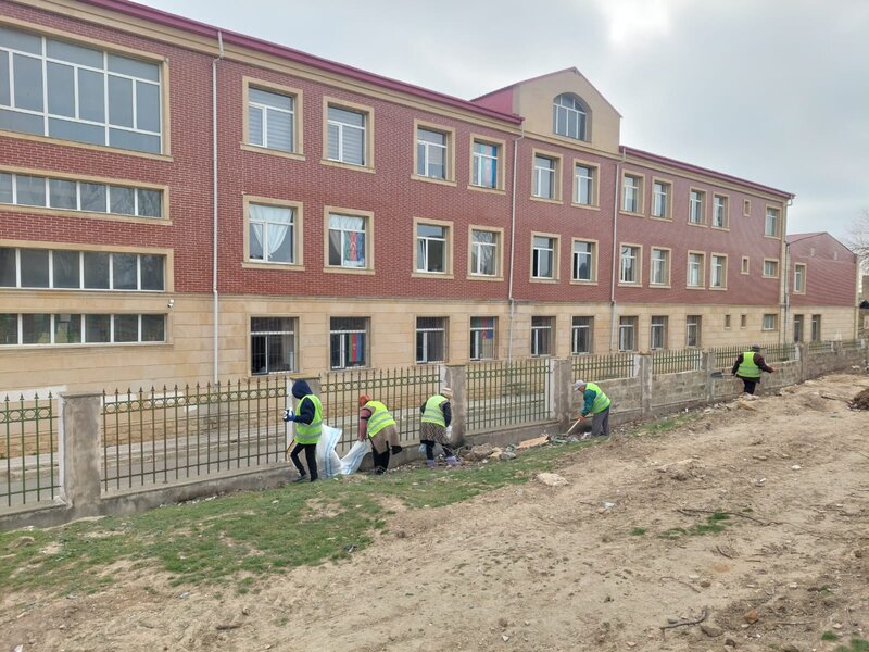 Abşeron rayonunda abadlıq-təmizlik işləri davam etdrilir - FOTOLAR