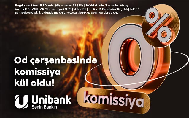 Unibank 0 % komissiyalı kredit kampaniyası keçirir