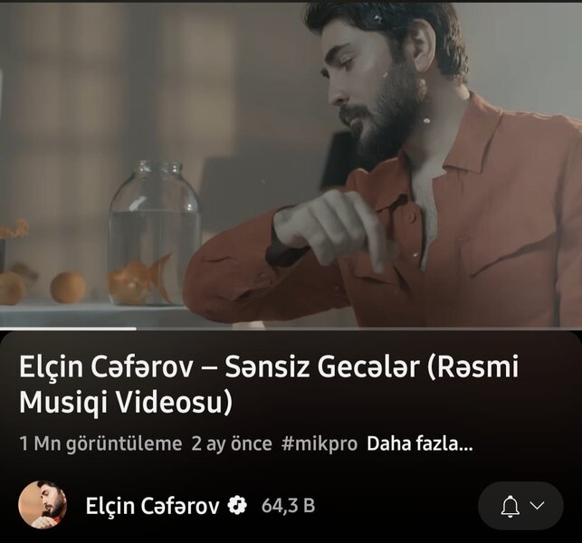 Sənsiz gecələr' bir milyon oldu