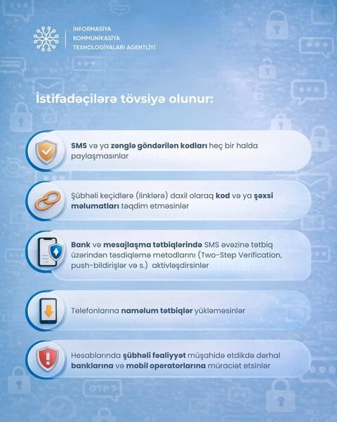 Telefonunuza göndərilən kodları heç kimlə paylaşmayın' - İKTA-dan XƏBƏRDARLIQ
