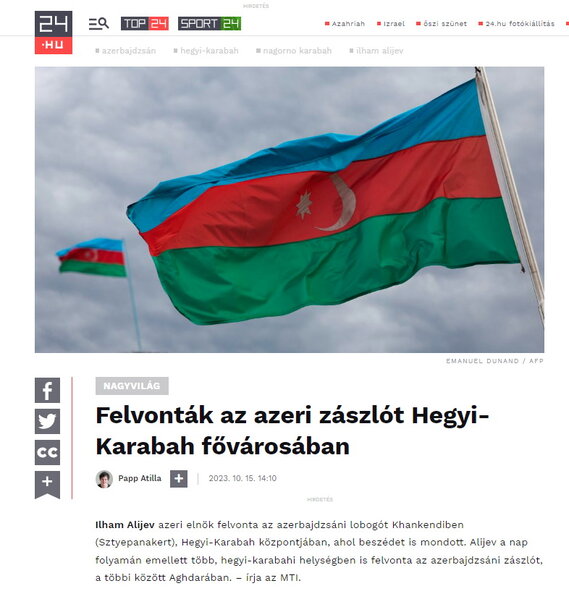 Prezidentin Xankəndidə bayrağımızı ucaltması xarici KİV-də - FOTOLAR