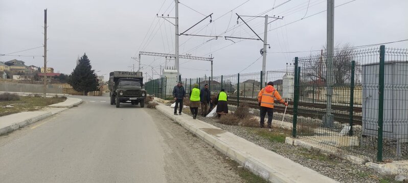 Abşeron rayonunda abadlıq-təmizlik işləri davam etdrilir - FOTOLAR