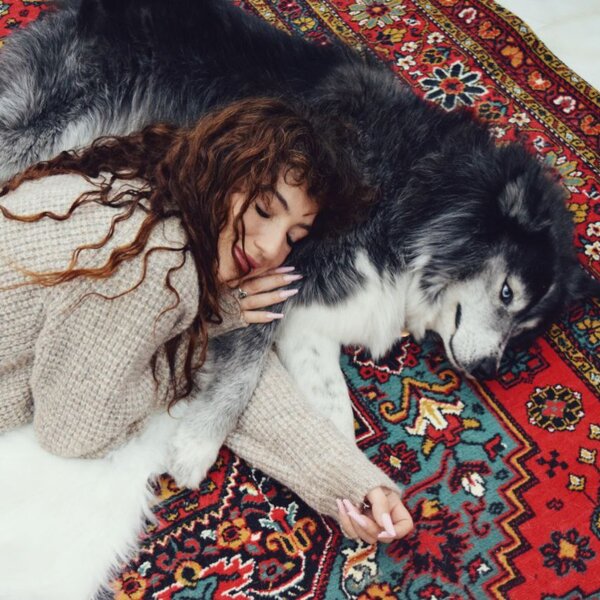 Dilarə Kazımova evində itləri ilə - FOTOLAR