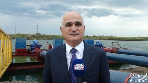 İmişlidəki göllərdən Baş Muğan kanalına su vurulmasına başlanıldı - FOTO