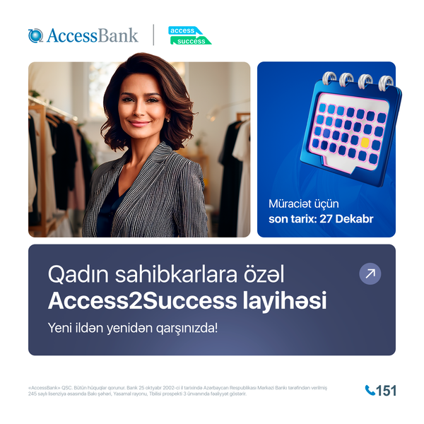 AccessBank EBRD-nin dəstəyi ilə üçüncü dəfə Access2Success layihəsinə start verir