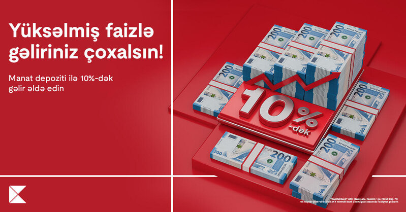 Kapital Bank depozit faizlərini 10%-ə qaldırdı