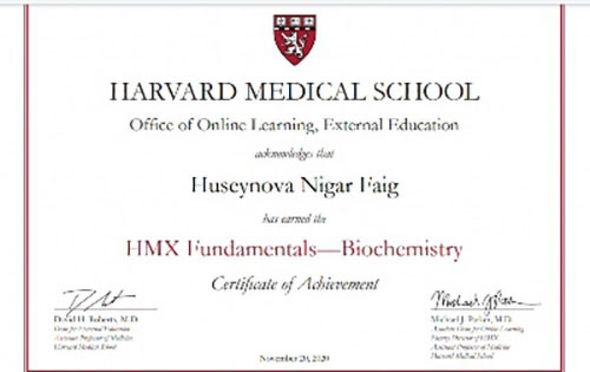BDU-nun müəllimi Harvard Tibb Məktəbinin sertifikatına layiq görülüb - FOTO