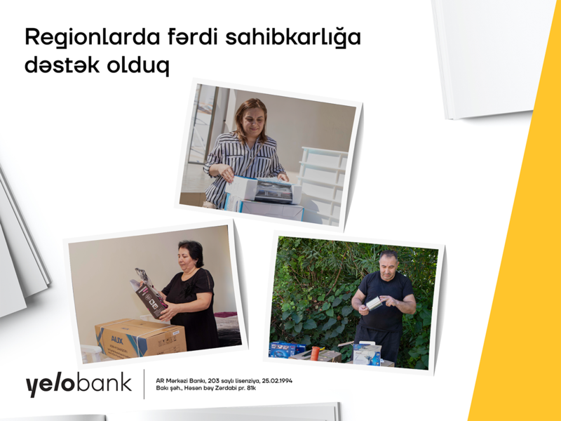 Yelo Bank-dan 'Özünüməşğulluq' proqramına növbəti dəstək