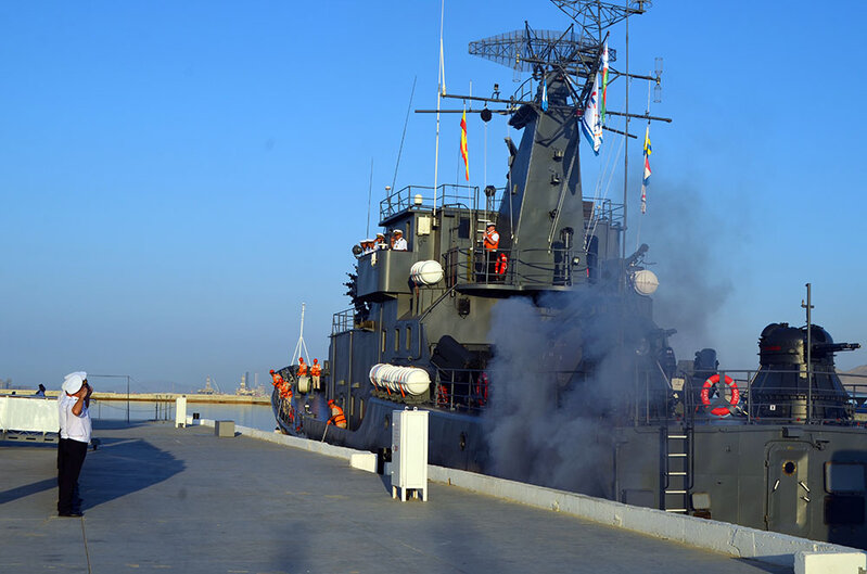 Azərbaycanın hərbi gəmiləri Rusiyada - FOTO