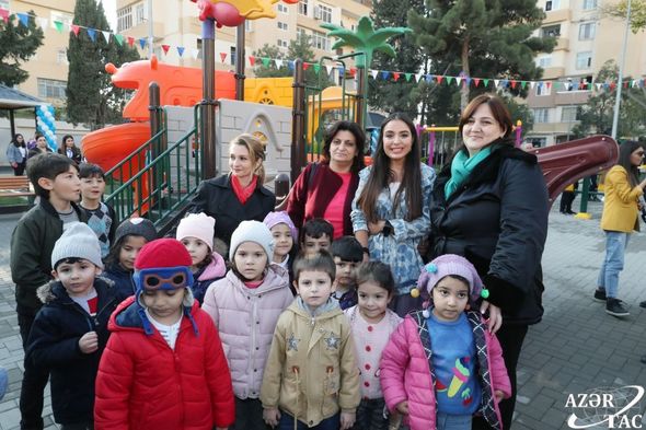 Leyla Əliyevanın təşəbbüsü ilə daha bir həyət abadlaşdırıldı - FOTO