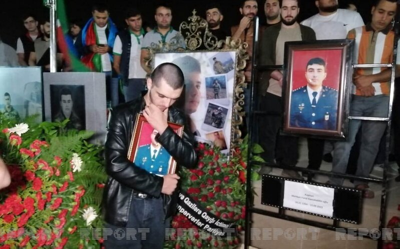 Saatlıda şəhid hərbi qulluqçu dəfn edilib - FOTOLAR