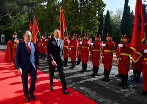 İlham Əliyevin Tiranada rəsmi qarşılanma mərasimi olub - FOTO