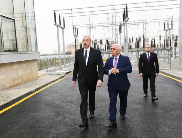 İlham Əliyev "Müşfiq" yarımstansiyasının istifadəyə verilmə mərasimində - FOTO
