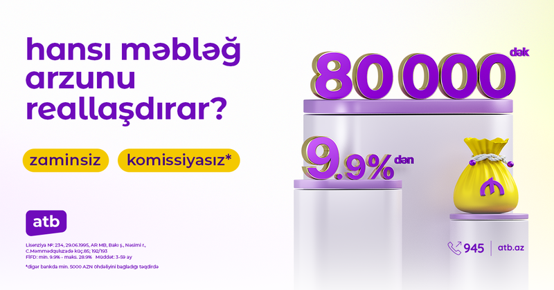 Azər Türk Bank istehlak kreditləri kampaniyasını davam etdirir