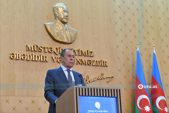 Bayramov-Lavrov mətbuat konfransı Oxu.Az-ın obyektivində - FOTOREPORTAJ